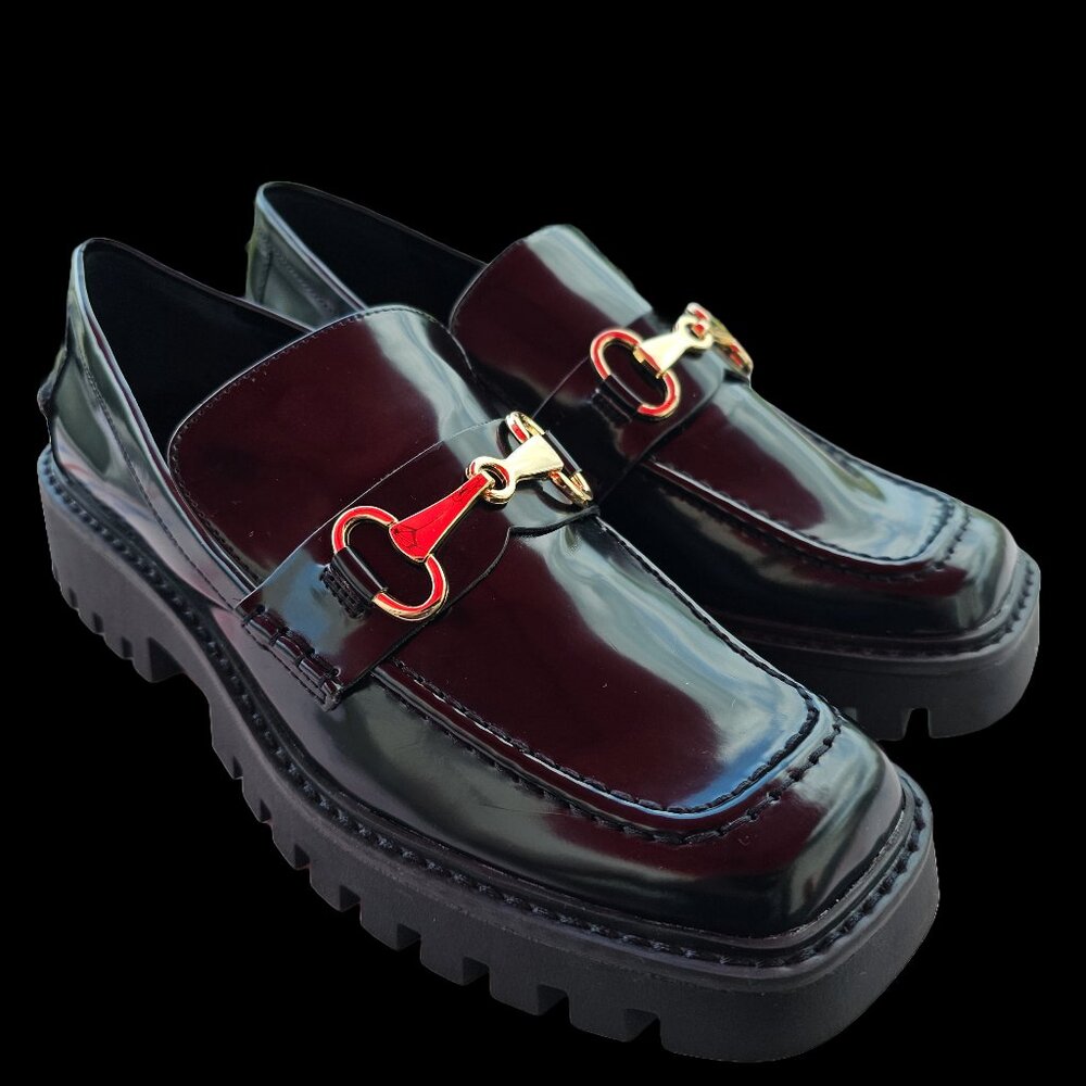 Open Edit Women's Black Heather Platform Bit Loafer Womens Size 9 Brand NEW